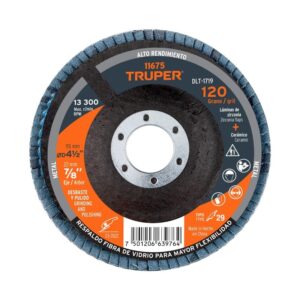Disco flap laminado lija de zirconia grano 120, 7/8", 11675, DLT-1719, Truper