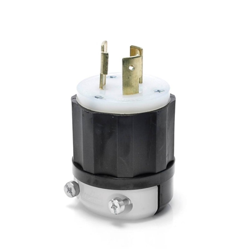 Enchufe de Bloqueo Grado Industrial 2P+T; 30A Negro-Blanco 250V, 2621, Leviton