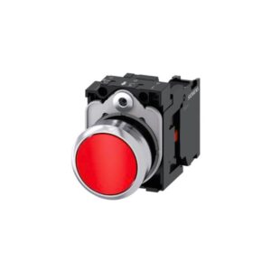Pulsador Rasante 22mm 1nc Rojo, 3SU1150-0AB20-1CAO