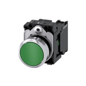 Pulsador Rasante 22mm 1na Verde, 3SU1150-0AB40-1BA0
