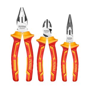 Set de alicates 3 piezas CR-V aislados: corte, punta y universal, THT2K0302, Total