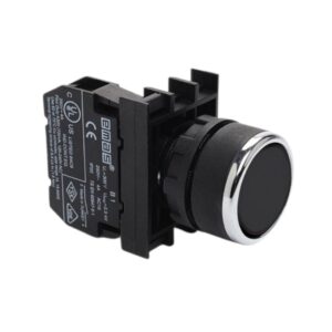 Pulsador 22mm negro c/contacto NA, B1, B100DH, Emas
