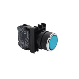 Pulsador 22mm azul c/contacto NA, B1, B100DM, Emas