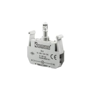 Bloque de contacto con led rojo 12-30VAC, B6, Emas