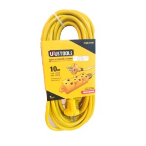 Cable Extensión 3 Tomas+ T (10 metros) 220VAC/10A, CBE310M, Uyustools
