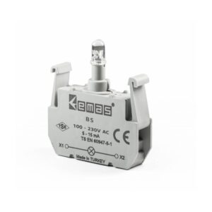 Bloque de contacto con led amarillo 100-230VAC, BS, Emas