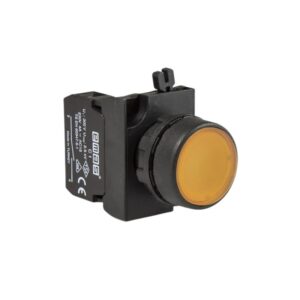Pulsador luminoso amarillo con NA C1, sin piloto, CP100DS, Emas