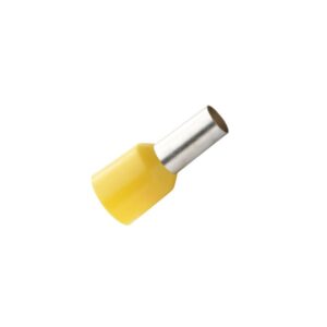 Terminal tipo tubular simple aislado 1mm2 amarillo x 100und, E1008, Cnhowder