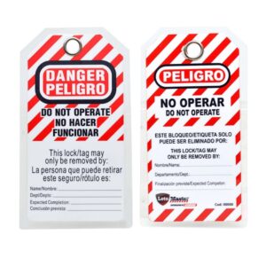 Etiqueta de Seguridad PVC 75x146x0.5mm Rojo, TG00001