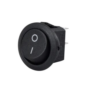 Interruptor; Switch Rocker; Negro Circular; 3 Pines; On-Off 6A 250VAC, KCD3-R