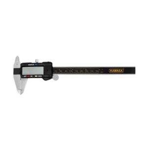 Calibrador/vernier digital electrónico 6 pulgadas 150mm aluminio y plástico reforzado, KM-447, Kamasa