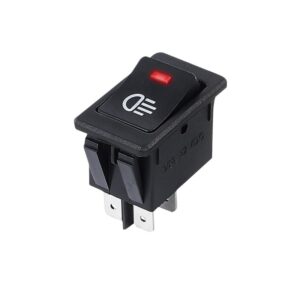 Interruptor; switch con luz; uso automotriz; 4 pines; on-off; 35A 12VDC, 18A 24VDC, KV-17D-RD 23-1, Kavto