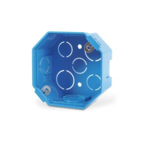 Caja de pase PVC octogonal para empotrar c/azul, Ultra Electric