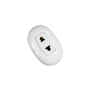 Tomacorriente Simple para sobreponer oval 10A 250V
