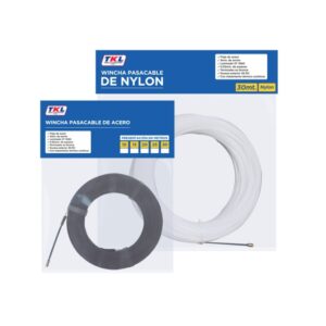 Wincha Pasacable Nylon 15m Color Blanco, 31060