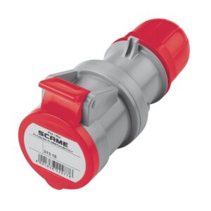 Tomacorriente industrial aéreo 3x16A+T, 415V IP44 6H optima, 313.16463, Scame