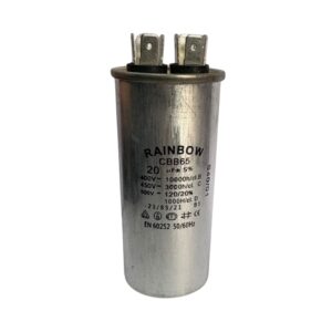 Condensador metálico para motor; capacitor permanente; 20uf, CBB65-20UF/450V, Rainbow