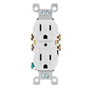 Tomacorriente Doble Empotrable L/T 15A 125V Blanco, 5320-WCP