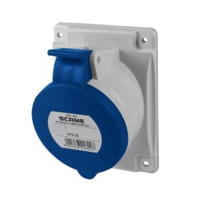 Tomacorriente industrial para empotrar 2x32A+T, 250V 6H, 413.3263, Scame