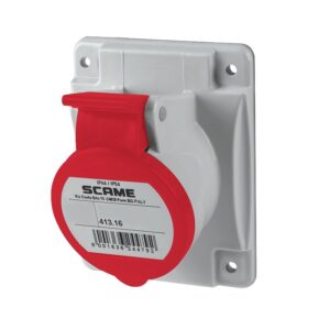 Tomacorriente para empotrar inclinado 3x16A+T, 415V IP44 6H optima, 413.1666, Scame