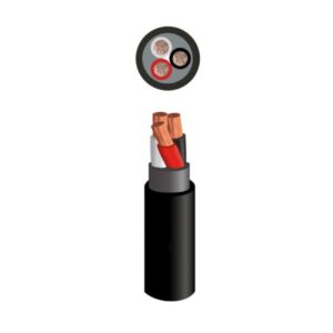 Conductor eléctrico vulcanizado 500V 3x12" AWG c/negro, Indeco