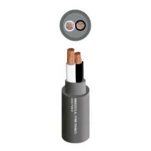 Conductor eléctrico vulcanizado 500V 2x18" AWG c/gris, Indeco