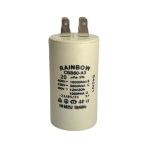 Condensador cerámico para motor 4 pines; capacitor permanente 20uF, CBB60-A3-20UF/450, Rainbow