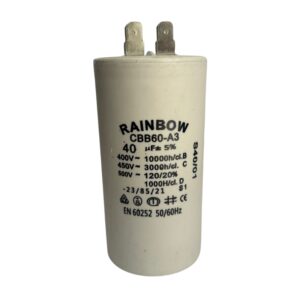 Condensador cerámico para motor 4 pines; capacitor permanente 40uF, CBB60-A3-40UF/450, Rainbow