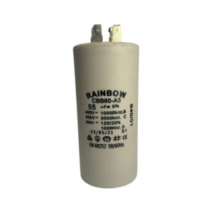 Condensador cerámico para motor 4 pines; capacitor permanente 55uF, CBB60-A3-55UF/450, Rainbow