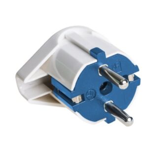 Clavija Shuko 2P+T 16A 250VAC blanco/azul, 6566, Solera