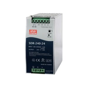 Fuente de alimentación entrada 265VAC salida 25VDC 10A (240W) Riel Din, SDR-240-24, Mean Well
