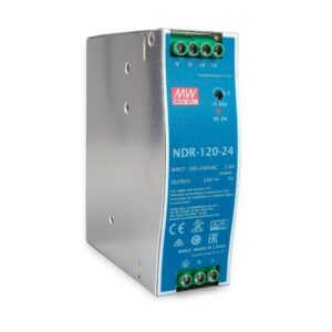 Fuente de alimentación entrada 265VAC Salida 24VDC 5A, NDR-120-24, Mean Well