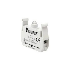 Bloque de contacto con led amarillo 12-30VAC, B8, Emas