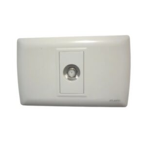 Tomacorrienre coaxial TV 1 mod blanco placa blanca, LP1071S, Atlantic