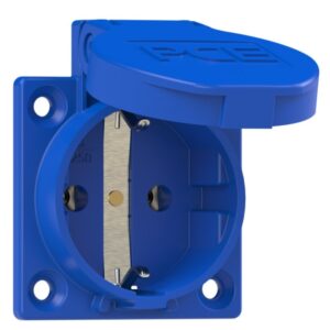 Tomacorriente industrial schuko 16A, 250V tapa azul IP54, 1050-0B, PCE