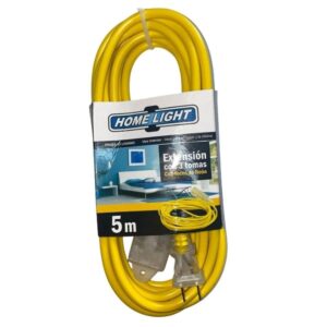 Cable Extensión 3 Tomas + T (5 Metros) 265VAC/ 16A, 140117, Home Light