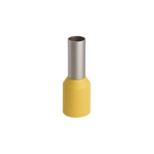 Terminal tipo tubular simple aislado 0.5mm2 c/amarillo x 100und, E0508