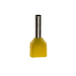 Terminal tipo tubular doble amarillo 18AWG 1mm2 x 100und, TE1008, Starker
