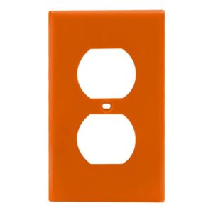 Placa doble nylon para tomacorriente c/naranja, 80703-ORG, Leviton
