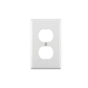 Placa doble nylon para tomacorriente c/blanco, 80703-W, Leviton