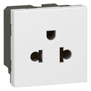 Dado Tomacorriente 2P+T 16A + Adaptador Para Riel Din