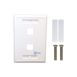 Placa de pared de 2 puertos blanco (Kit: LT-2P / LT-311-W / LT-458-B), LT-2P, LT USA