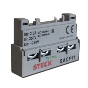 Block contacto auxiliar frontal 1NA+1NC p/guardamotor, SACF11, Steck