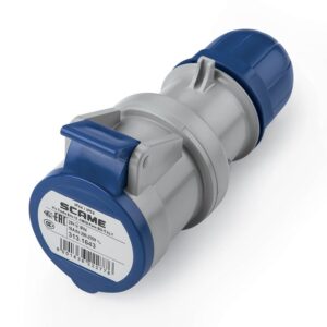 Tomacorriente industrial aéreo 2x16A+T, 250V IP44 6h optima, 313.1643, Scame