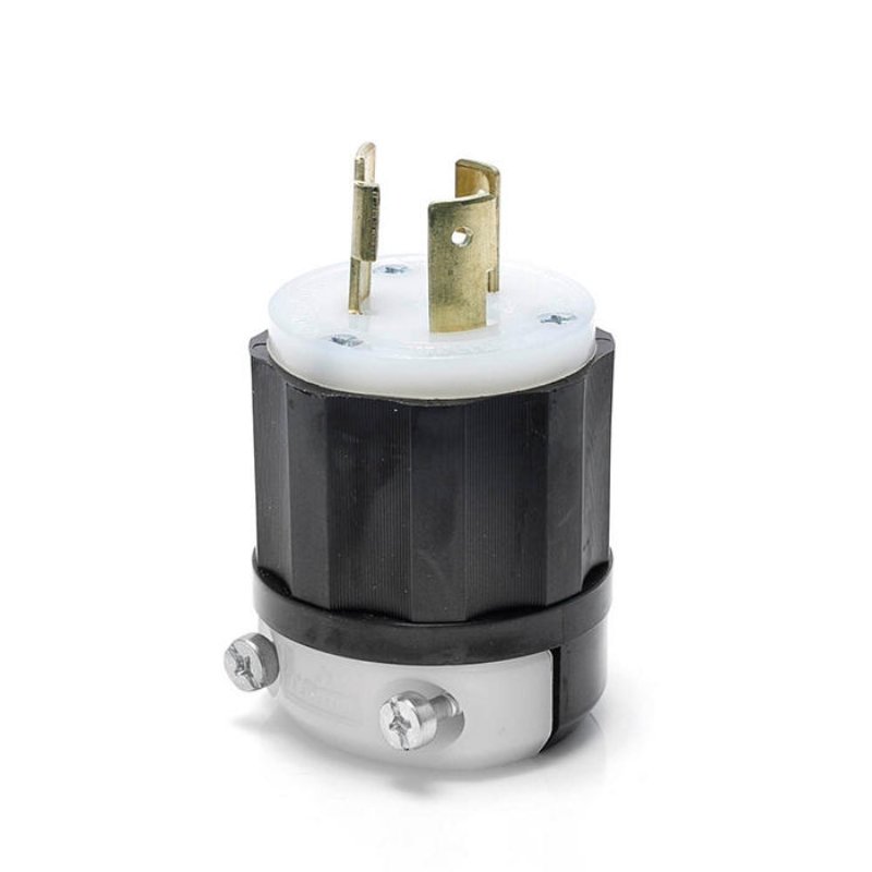 Enchufe de Bloqueo Grado Industrial 2P+T; 20A Negro-Blanco 250V, 2321, Leviton