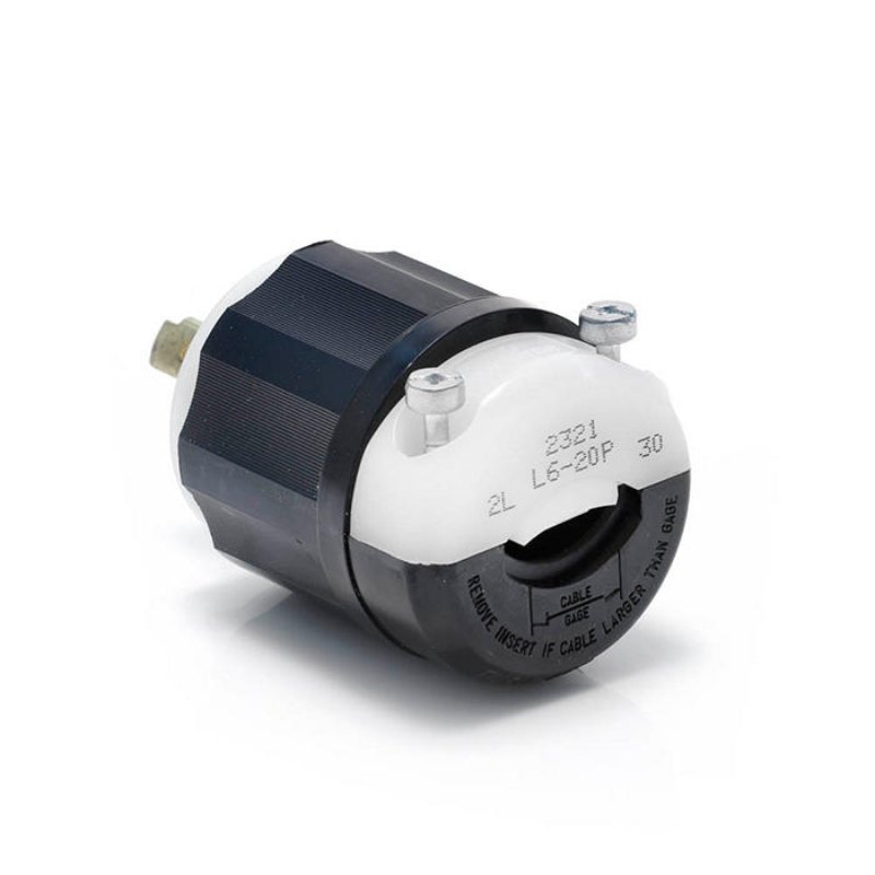 Enchufe de Bloqueo Grado Industrial 2P+T; 20A Negro-Blanco 250V, 2321, Leviton - Image 3