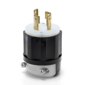 Enchufe de Bloqueo Grado Industrial 3P+T, 30A Negro-Blanco 250V, 2711, Leviton