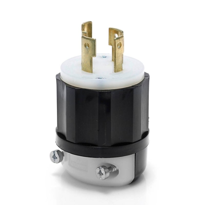 Enchufe de Bloqueo Grado Industrial 3P+T, 30A Negro-Blanco 250V, 2711, Leviton
