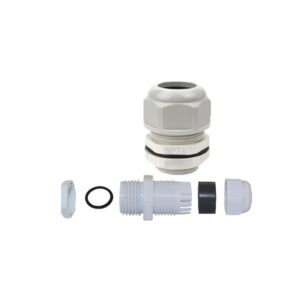 Prensaestopa nylon IP68 NPT 1/2" c/tuerca blanca, NPT12-B, Bestens