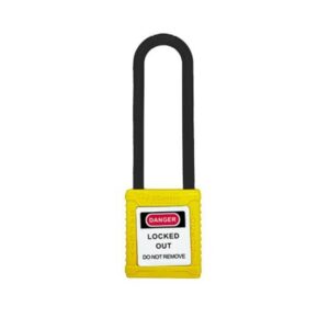 Candado de Seguridad Dieléctrico Amarillo 3", 2 Llaves (Arco Grande), PDL-76Y003